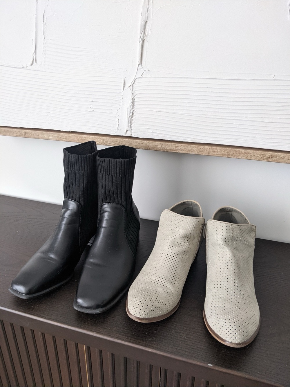 Black Stretch Ankle Boots | Esprit Taupe Suede Booties